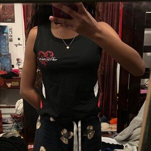 y2k black white and red tank